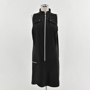 Jamie Sadock Golf Zip Front Sleeveless Dress Size M Black Sporty‎ Stretch Tennis